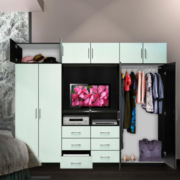 Aventa TV Wardrobe Wall Unit X-Tall - Bedroom TV Furniture Plus Storage