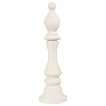Bishop Chess Sculpture, Cast Stone White