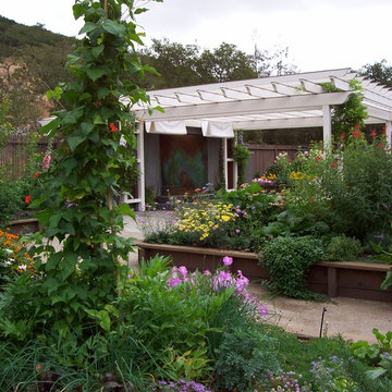 Raised vegetable and flower garden