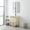 Freestanding Bathroom Vanity Set with Open Shelf & Acrylic Sink, Nature Maple, 24"