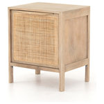 Four Hands - Sydney Right Nightstand-Natural - Natural mango frames inset woven cane, for a light, textural look with fresh organic allure. Removable interior shelf for clever convenience.