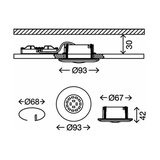 White LED recessed light Shower, IP65