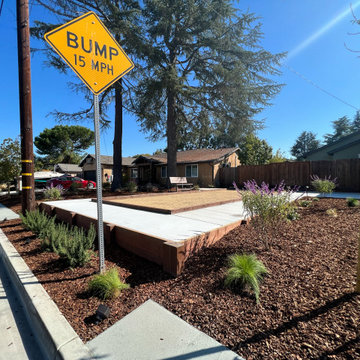 Neighbors Combine Front Yards (Bocce Ball Court and Low-Maintenance Landscape)