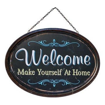 Large Oval Iron Welcome Sign