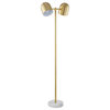 Inspired Home Kailah Floor Lamp, Foot Switch, 2 Lights, Brass