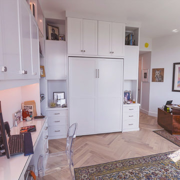 Inviting Custom Home Offices and Wall Bed