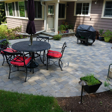 Hardscape, back yard entertainment area, stone tile walk ways