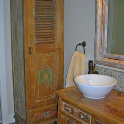 Reclaimed Teak Linen Cabinet & Vanity - Bathroom Cabinets