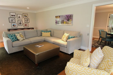 Example of a trendy family room design in New York