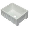 ALFI brand 24 inch Reversible Smooth / Fluted Single Bowl Fireclay Farm Sink