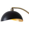 Luna Bella Chairside Arc Floor Lamp - Brass/Gold Leaf, Black
