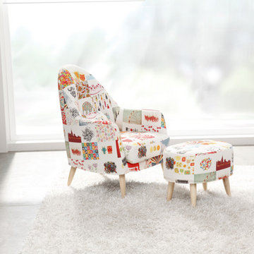 Miranda Modern Chair with Ottoman by Famaliving California