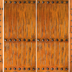 Front Prehung Double Door with Two Sidelites, Knotty Alder - Front Doors