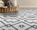 Chawen Handmade Cement Tile, White/Black, Sample