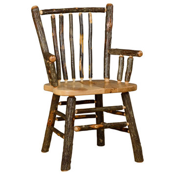 Hickory Log Stick-Back Chair, Set of 2, All Hickory, Arm Chair