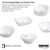Karran VC-603-WH Valera 16" Vitreous China Vessel Bathroom Sink, White