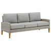 Crosley Furniture Capella Outdoor Wicker / Rattan Sofa in Gray/Acorn