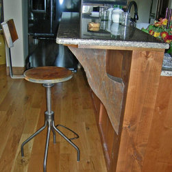 Salvaged Teak Knee Brace Used As Bar Support - Home Decor