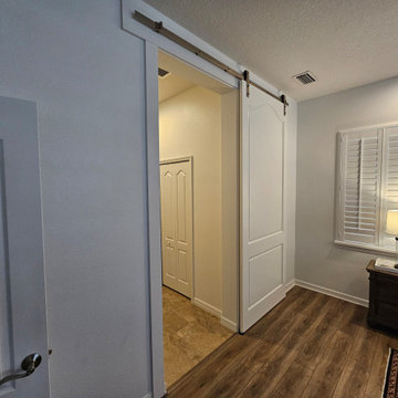 Custom Interior Sliding Barn Door shown in Custom White