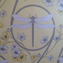 Dragonfly Yellow Wallpaper detail - Wallpaper