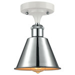 Innovations Lighting - Smithfield 1-Light Semi-Flush Mount, White and Polished Chrome, Polished Chrome - A truly dynamic fixture, the Ballston fits seamlessly amidst most decor styles. Its sleek design and vast offering of finishes and shade options makes the Ballston an easy choice for all homes.