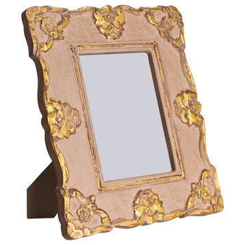 Vendome Gray and Gold Leaf Frame