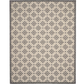 Nourison Palamos French Country Floral Cream 6' x 9' Indoor Outdoor Area Rug
