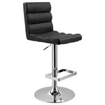 ViG Furniture - Modrest T1066 - Eco-Leather Contemporary Barstool in Black - This Contemporary Bar Stool features such stylish grooves it will keep you happily in your seat. This stool is made of a friendly Eco-Leather upholstery and its pneumatic lift will accomadate any occasion. Introducing to you the T1066 - Eco-Leather Contemporary Bar Stool coming in its Black color shall compliment your living space perfectly.