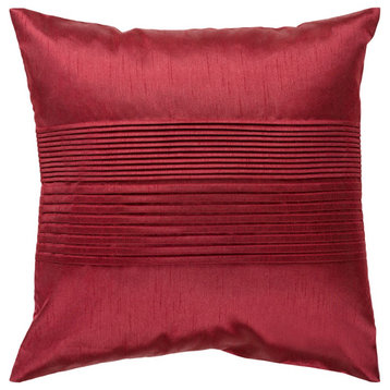 Solid Pleated by Surya Pillow Cover, Garnet, 22' x 22'