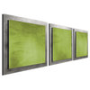 Green Essence, Contemporary Green and Silver Wall Art, Giclee on Metal