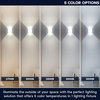 Luxrite Square LED Up and Down Wall Sconce 5 Color Option White 2PK