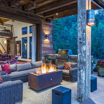 Rustic Mountain Retreat Exterior Patio
