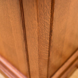 Knotty Alder Built-in bookshelf and Quarter Sawn Oak desk - Products