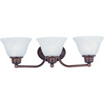 Maxim Lighting International - Malaga 3-Light Bath Vanity Sconce, Oil Rubbed Bronze, Marble - Brighten up your powder room with the classic Malaga Bath Vanity Fixture. This 3-light vanity fixture is beautifully finished in oil rubbed bronze with marble glass shades to match your existing hardware. Whether hung over a pedestal sink or a full vanity, this fixture illuminates your space and sheds light on your morning and nightly routines.