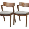 Tracy Dining Kitchen Modern Armchairs Solid Wood w/Padded Seat Medium Brown, Set