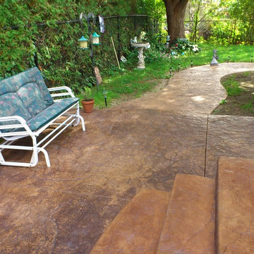 Stamped concrete Steps and Walkway