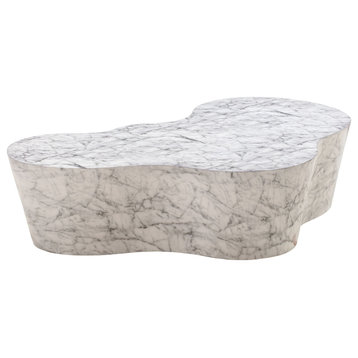 Slab Marble Coffee Table, White Marble