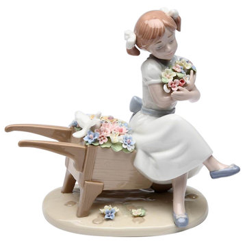 Cuddle Me With Blossoms Girl Figurine