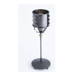 Factory 6.5" Table Lamp | Black Brushed Steel - Table Lamps