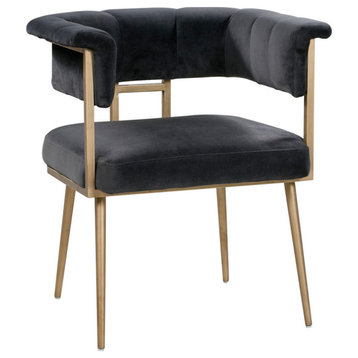 Astrid Grey Velvet Chair - Grey