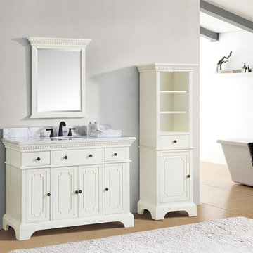 Hastings 49 in. Vanity in French White finish with Carrera White Marble Top