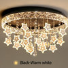 Creative Simple Star LED Ceiling Light for Kids Room, Black, Remote and Warm