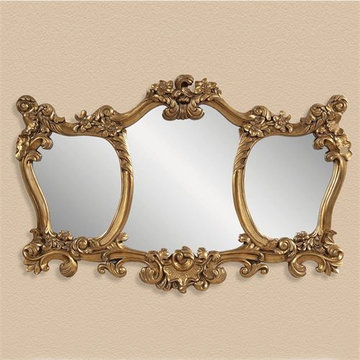 Bassett Mirror Donatella Wall Mirror in Gold with Black Accent
