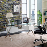 Abeyance Stainless Steel Office Desk, White