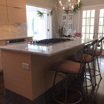 White Carrera Marble Kitchen