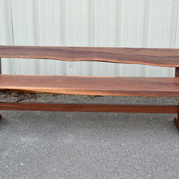 Walnut Benches with Backs - Dining Benches