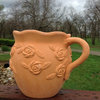 Heavy Hand Pressed Ancient Stressed Terracotta Shaped Pitcher Flower Pot