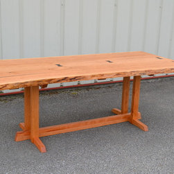 Live Edge Cherry Dining Table With Nakashima Style Base - Dining Tables