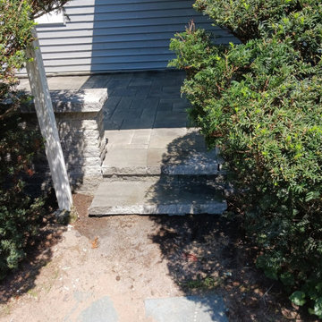 Raised Paver Patio with Built-in Seating Walls