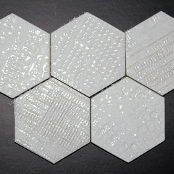 Pressed pattern hexagonal White tiles - Wall & Floor Tiles
